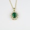 Radiant Vivid Emerald & Diamond Pendant