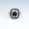 Elegant Blue Sapphire and Diamond Ring