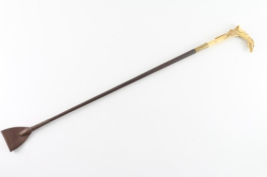 Carved Bone Handled Riding Crop