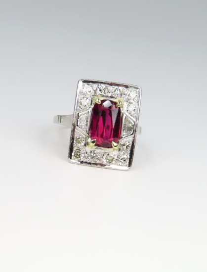 Exquisite Antique Ruby & Diamond Ring