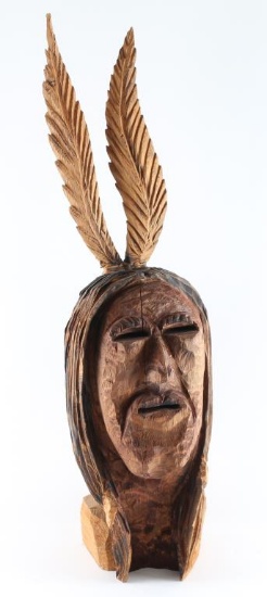 Wood Carving Of Native American