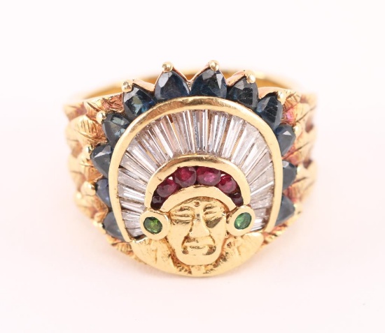 Bohlin 18K Gold Indian Chief Ring