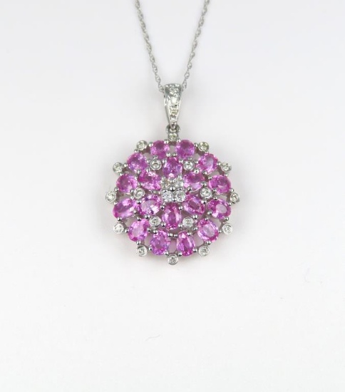 Brilliant Vivid Pink Sapphire & Diamond