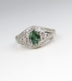 Very Rare Natural Alexandrite and Diamond Ring