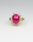 Elegant G.I.A. Certified Ruby and Diamond Ring