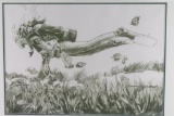Original Monochrome Pastel Drawing On Rives Paper