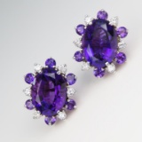 Spectacular Amethyst and Diamond Earrings