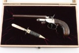 Belgian Double Barrel Pistol & Knife Set .44 Cal.