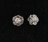 Vintage Diamond Floral Earrings