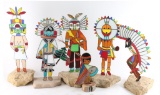 Lot Of Six Stained Glass Kachinas
