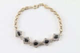 Art Deco Style Sapphire & Diamond Bracelet