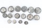 Collection 8 Pairs Sterling Conchos