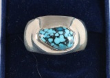 Mens Turquoise & Sterling Ring Set