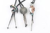 Lot of 3 Native American Bolo Ties