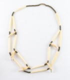 American Indian Two Strand Elk Tooth Necklace