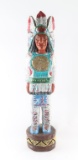 Carved Wooden Painted Indian