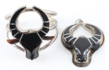 Onyx Bull Skull Cuff & Pendant