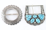 Lot Of Two Navajo Belt Buckles