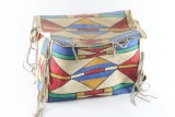 Vintage Plains Indian Painted Hide Box