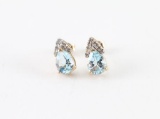 Pretty Ladies Topaz & Diamond Stud
