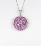 Brilliant Vivid Pink Sapphire & Diamond