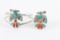 Inlaid Turquoise & Coral Bracelet & Ring Set