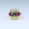 Colorful Pink and Green Tourmaline and Diamond