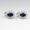 Beautiful Blue Sapphire and Diamond Earrings
