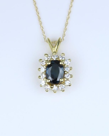 Beautiful Sapphire and Diamond Pendant