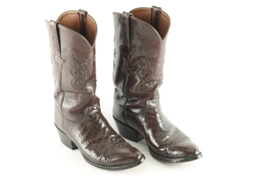 Pair of Lucchese Crocodile Boots