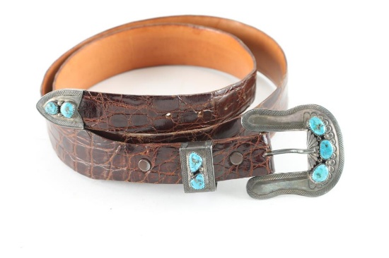 Custom Sterling & Turquoise Buckle