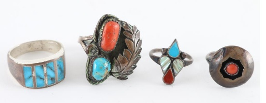 Lot of 4 Navajo Rings