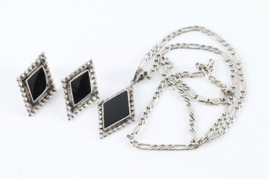 Mexican Sterling & Onyx Set