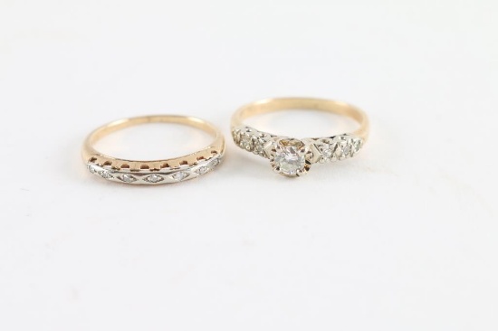 Vintage Diamond Wedding Ring Set