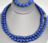 Rich Cobalt Blue Lapis Beaded Necklace