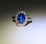 Vintage Linde Star Blue Sapphire and Diamond
