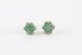 Ladies Emerald Snowflake Earrings