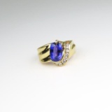 Striking Tanzanite and Diamond Ring