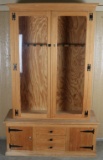 Light Wood Locking Gun Cabinet