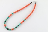 Navajo Coral & Turquoise Beaded Necklace