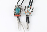 Lot of 2 Native American Bolo Ties