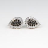 SAVOIA White and Black Diamond Earrings