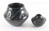 Two Black Ware Incised Santa Clara Pots