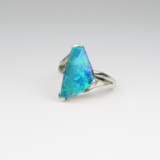 Stunning Fine Black Boulder Opal Ring