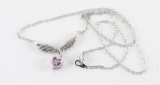 Adorable Heart Shaped Amethyst Necklace