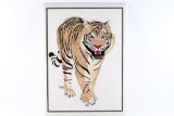 Marble Inlaid Siberian Tiger Art Piece