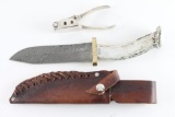 Silver Stag Bowie Knife & Colt Bullet Mold