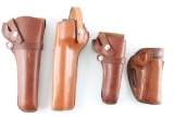 4 Leather revolver Holsters
