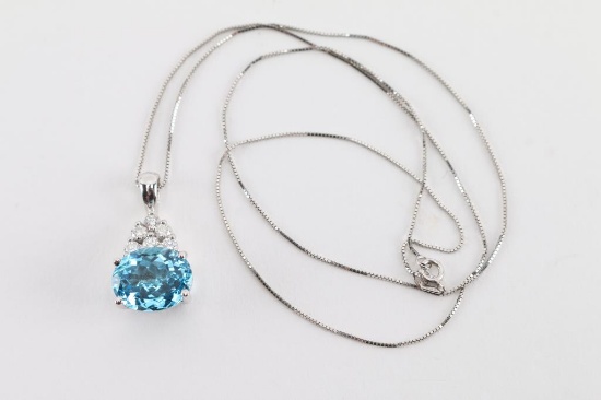 Sparkling Swiss Blue Topaz & Diamond