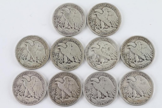 Lot of 10 Walking Liberty Quarters